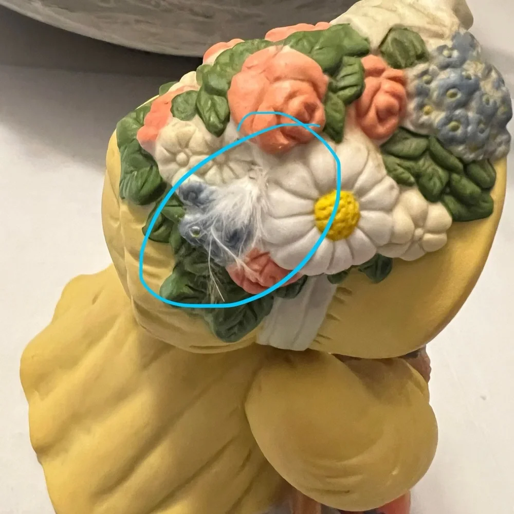 VTG Chapeau Noelle By Lucy Rigg “Alison” Bear Easter Egg Porcelain Figurine #755